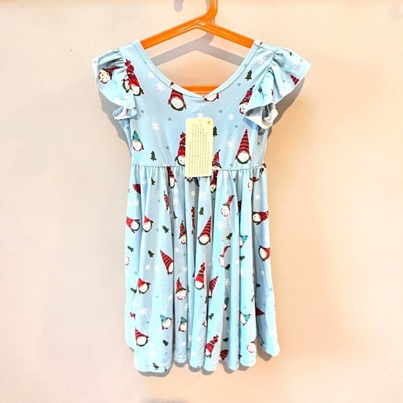 NEW Dot Dot Smile Snowman Holiday Twirl Dress- Size 3/4 - Picture 1 of 5